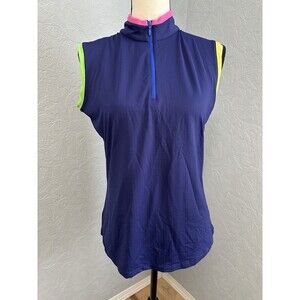 G Lifestyle Size Small Colorblock Zip Mock Neck AD9